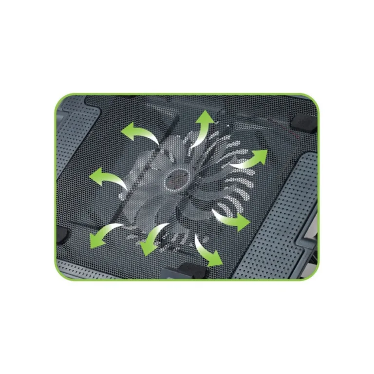 Techly 106244 370x265x33 mm must sülearvutialus kuni 17,3'' ventilaatori ja USB-hubiga