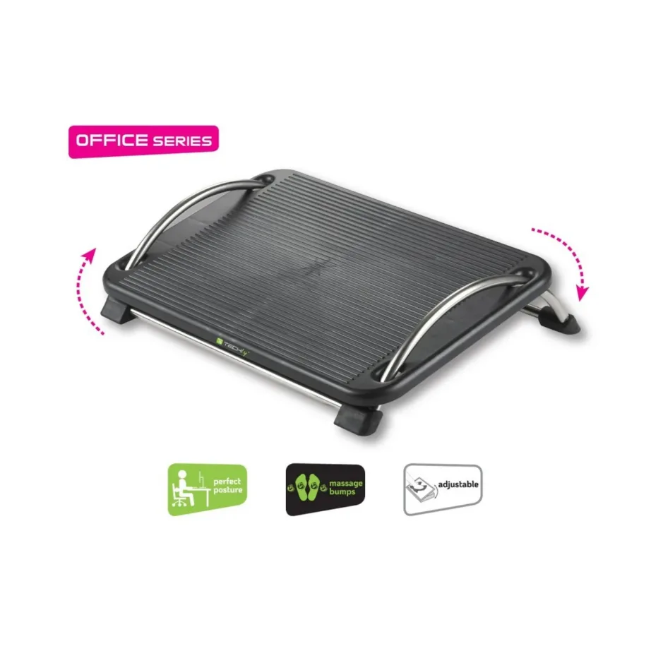 Techly ICA-FR 13 reguleeritava kõrgusega must ABS jalatugi 43×28 cm kontorisse – 7