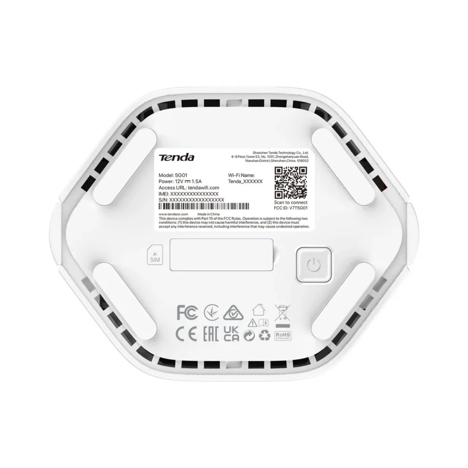 Tenda 5G01 5G Dual Band Wi-Fi 6 (2200 Mbit/s) valge gigabitruuter NanoSIM-iga, 2 LAN-porti, lauale paigaldatav – 3