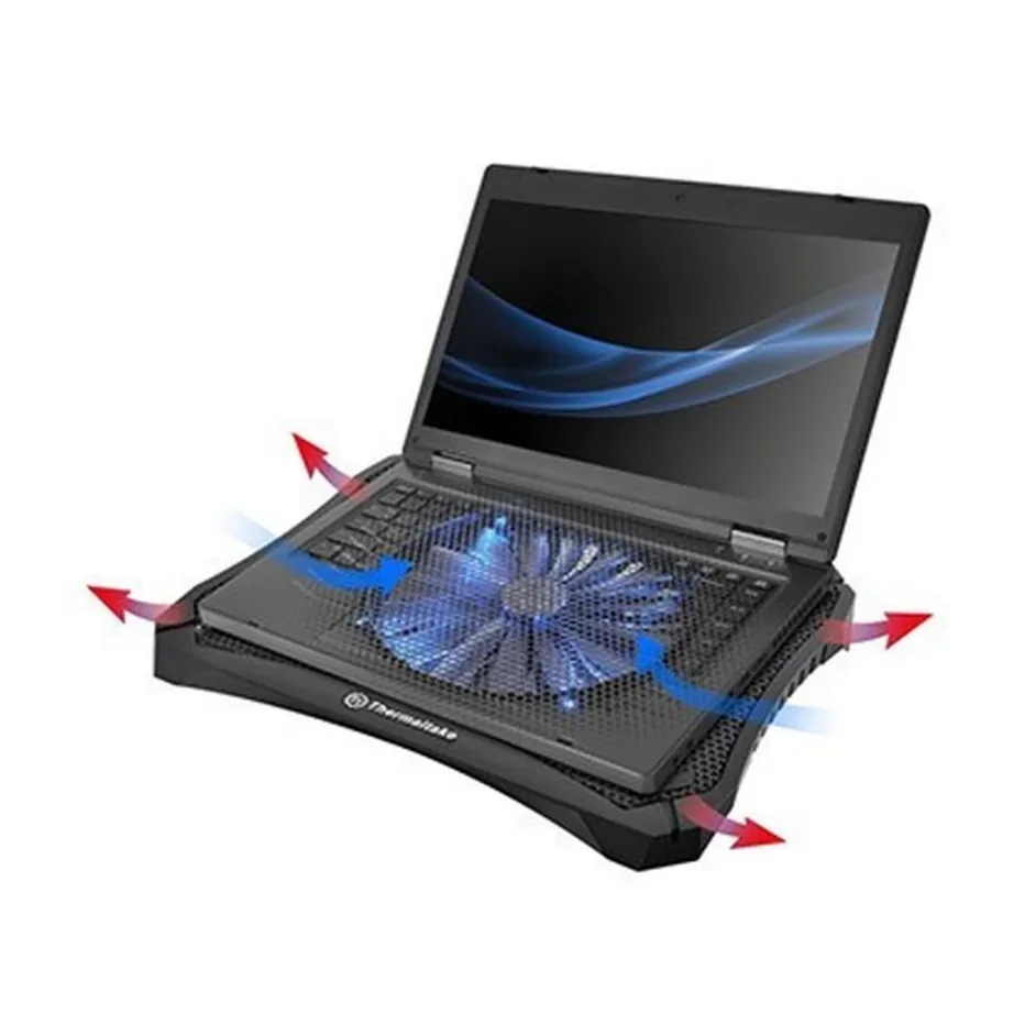 Thermaltake Massive V20 CL-N004-PL20BL-A 20 cm ventilaatoriga USB jahutusalus 10–17″ sülearvutile, sinise LED-valgusega, must – 2