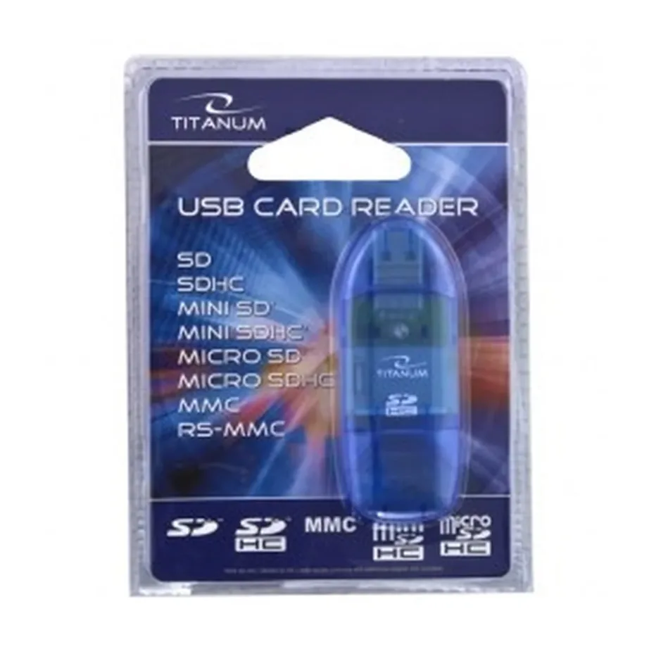 Titanum TA101B sinine USB 2.0 mälukaardilugeja SD/MicroSD/MMC kaartidele – 2