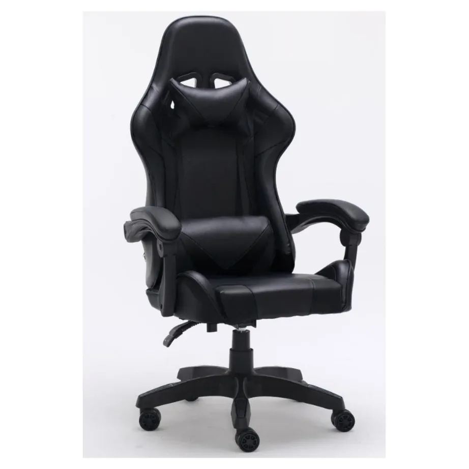 Topeshop REMUS CZA polsterdatud nahkkattega must kontoritool, reguleeritava peatoe ja käetugedega, 66x62x115–125 cm – 3