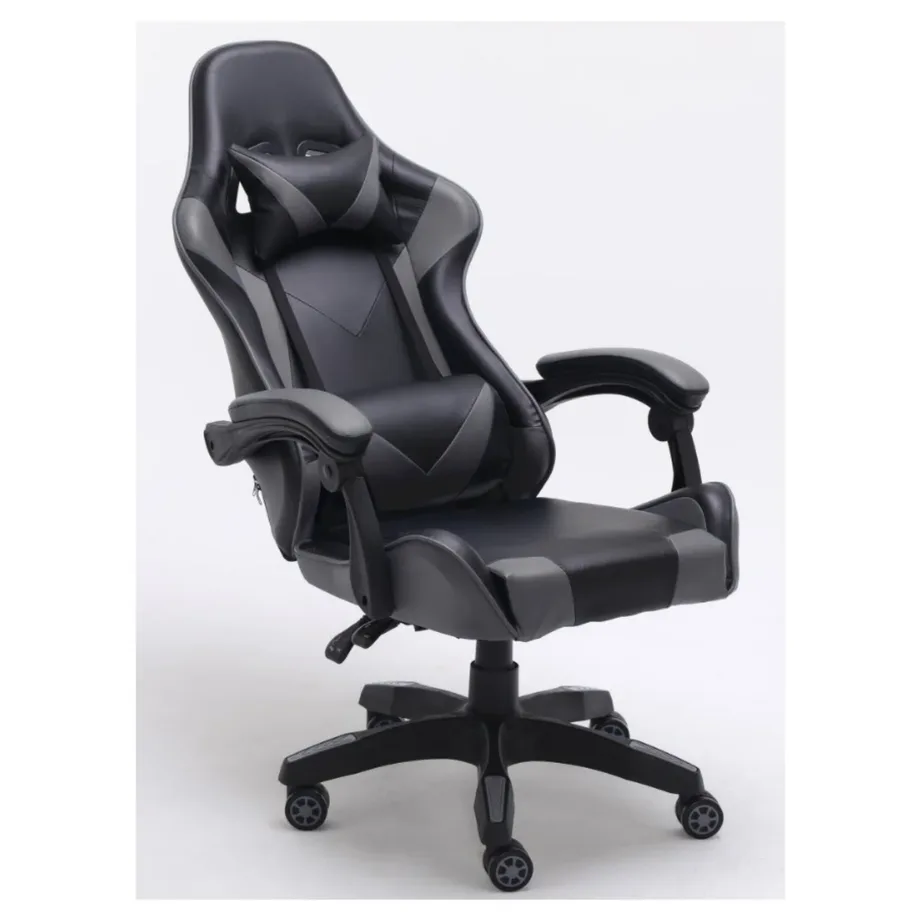 Topeshop REMUS SZ 66x62x115–125 cm hall-must kunstnahast kontoritool pehmendatud istmega – 3