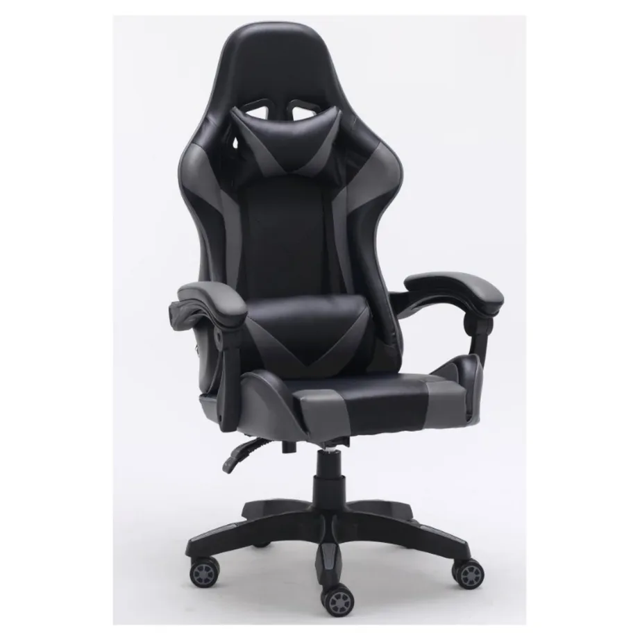 Topeshop REMUS SZ 66x62x115–125 cm hall-must kunstnahast kontoritool pehmendatud istmega – 4