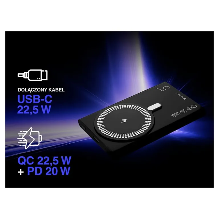 Tracer AirMag2 TRABAT47645 5000mAh 20W PD MagSafe must kaasaskantav akupank iPhone'i ja Apple seadmetele