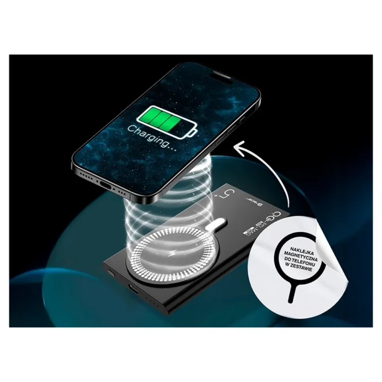 Tracer AirMag2 TRABAT47645 5000mAh 20W PD MagSafe must kaasaskantav akupank iPhone'i ja Apple seadmetele