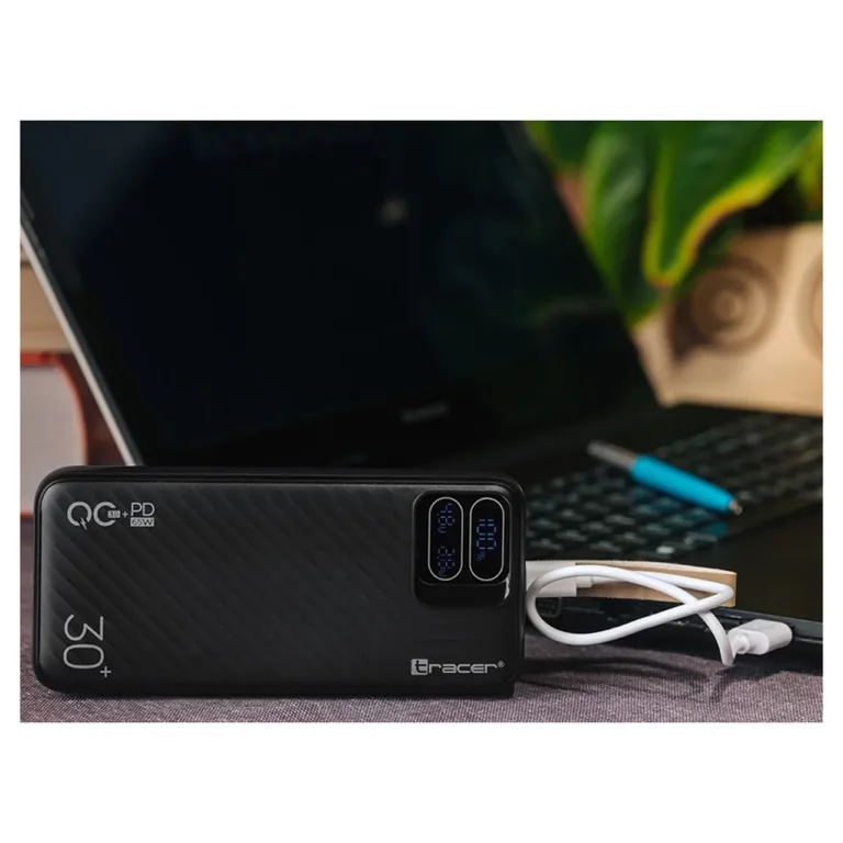 Tracer Blaze TRABAT47505 30000 mAh must akupank, 2x USB-A, 1x USB-C, Quick Charge 3.0, kuni 20W, 3 seadmele