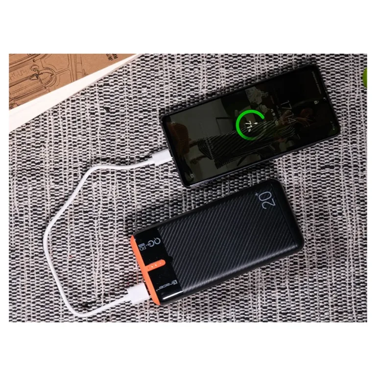 Tracer EnerGen TRABAT47516 20000 mAh must/oranž akupank, 2x USB-A, 1x USB-C, PD 20 W ja QC 3.0, kuni 3 seadmele
