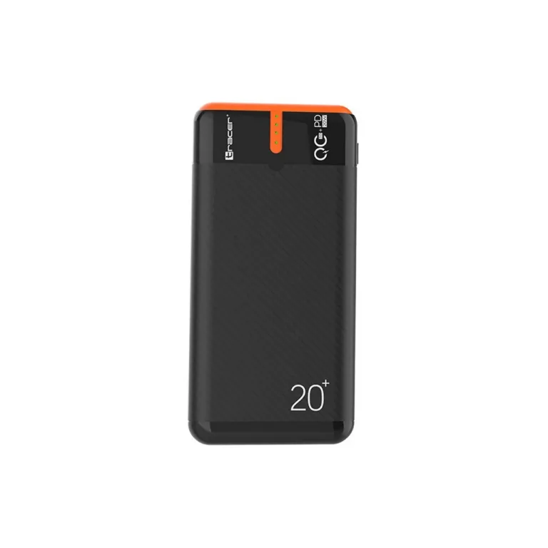Tracer EnerGen TRABAT47516 20000 mAh must/oranž akupank, 2x USB-A, 1x USB-C, PD 20 W ja QC 3.0, kuni 3 seadmele