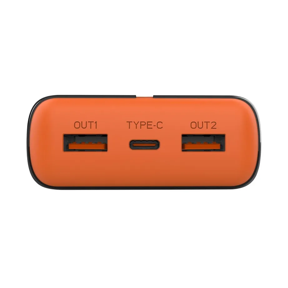 Tracer EnerGen TRABAT47516 20000 mAh must/oranž akupank, 2x USB-A, 1x USB-C, PD 20 W ja QC 3.0, kuni 3 seadmele – 9