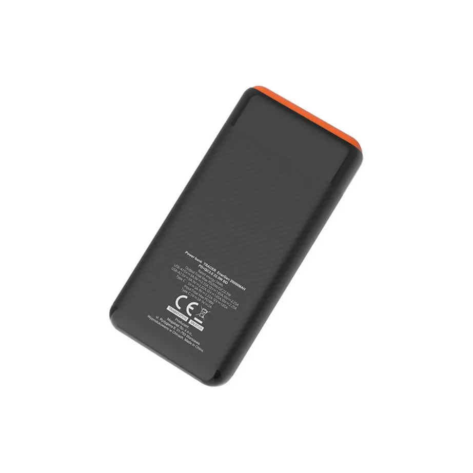 Tracer EnerGen TRABAT47516 20000 mAh must/oranž akupank, 2x USB-A, 1x USB-C, PD 20 W ja QC 3.0, kuni 3 seadmele – 10