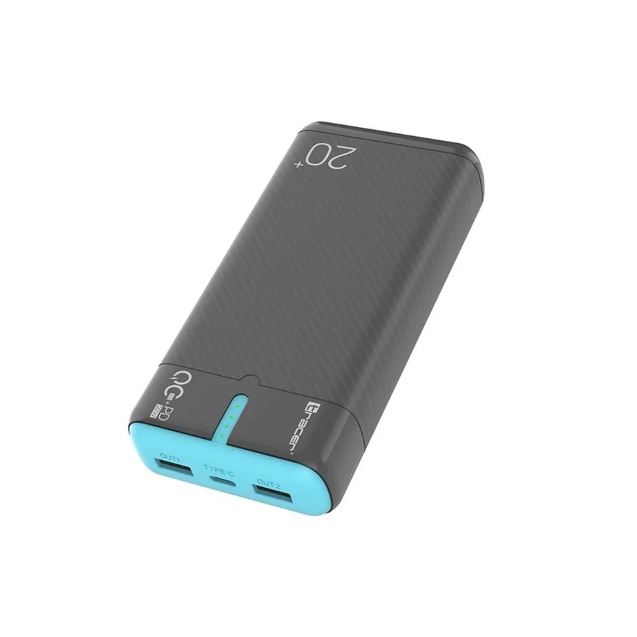 Tracer EnerGen TRABAT47517 20000 mAh sinine/oranž akupank 3 seadmele, USB-C/2xUSB-A, kiirlaadimine PD/QC 3.0, 400 g – 5