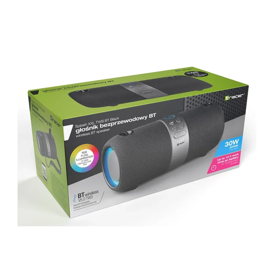 Tracer SPLASH XXL 30W must IPX6 Bluetooth 5.0 kaasaskantav stereokõlar, kuni 10 h aku, FM-raadio ja mikrofon – 6