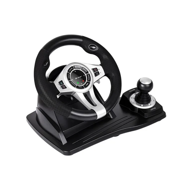 Tracer TRAJOY46524 must juhtmega rool ja pedaalid 270° pöördenurgaga PlayStation 3/4 jaoks, 1,8 m kaabel, libisemisvastase pinnaga