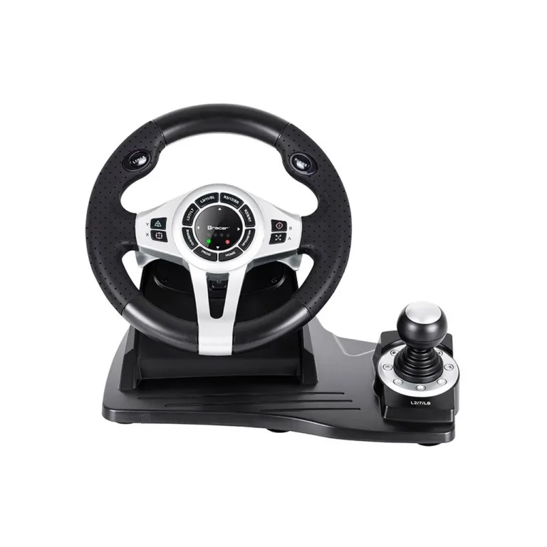 Tracer TRAJOY46524 must juhtmega rool ja pedaalid 270° pöördenurgaga PlayStation 3/4 jaoks, 1,8 m kaabel, libisemisvastase pinnaga