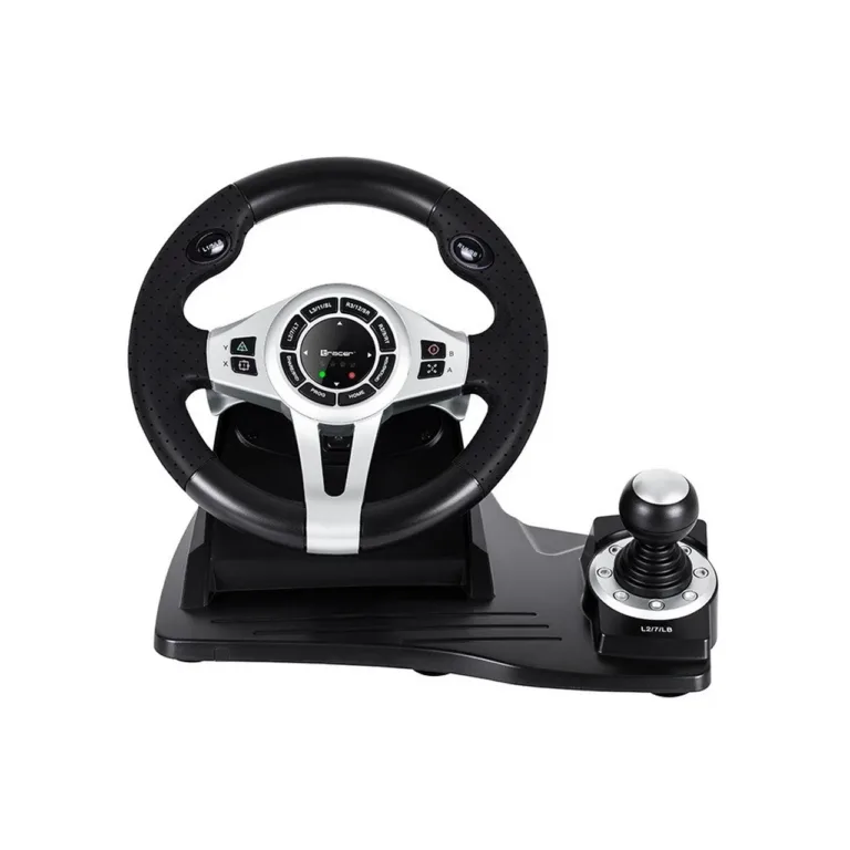 Tracer TRAJOY46524 must juhtmega rool ja pedaalid 270° pöördenurgaga PlayStation 3/4 jaoks, 1,8 m kaabel, libisemisvastase pinnaga
