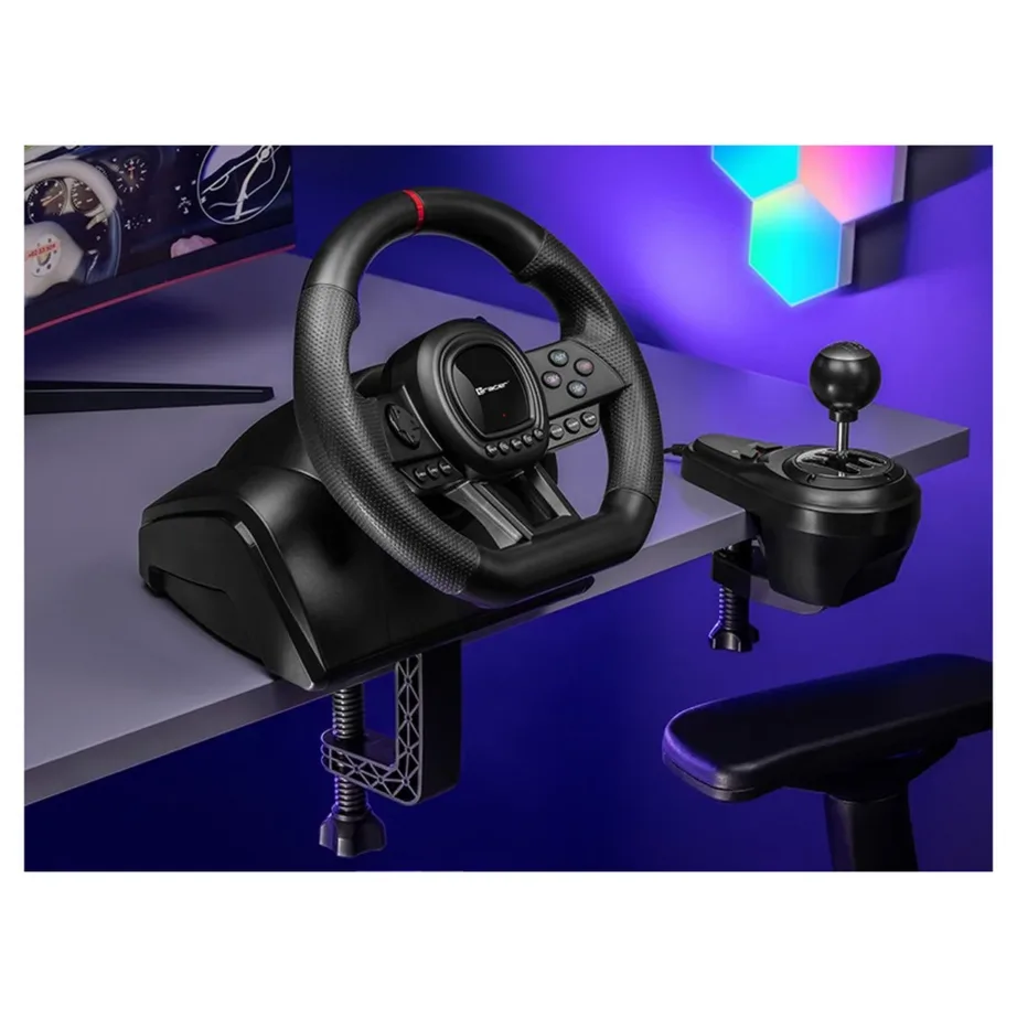 Tracer TRAJOY47345 270° must juhtmega mängurool pedaalidega, PlayStation 3/4 tugi, libisemisvastane pind, 1,8 m kaabel – 9