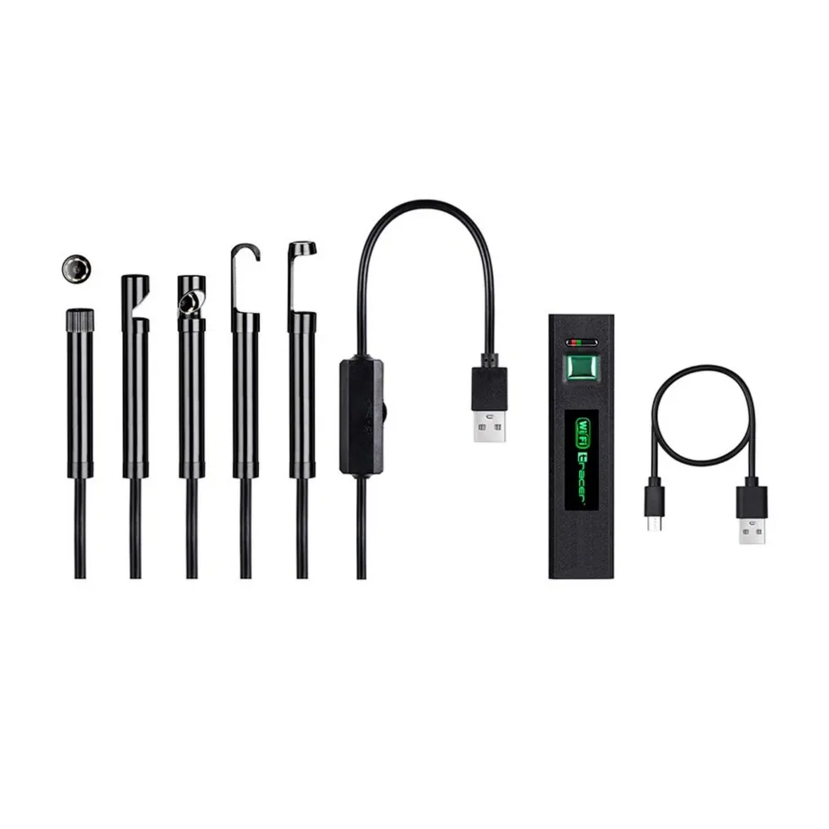 Tracer TRAKAM46628 70° vaatenurgaga IP67 veekindel tööstuslik endoskoop, 6 LED-i, 500 mAh aku, 4K video, konksu ja peegliga, arvutiühendusega – 4