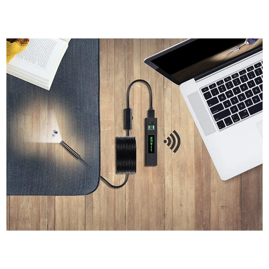 Tracer TRAKAM46628 70° vaatenurgaga IP67 veekindel tööstuslik endoskoop, 6 LED-i, 500 mAh aku, 4K video, konksu ja peegliga, arvutiühendusega – 7