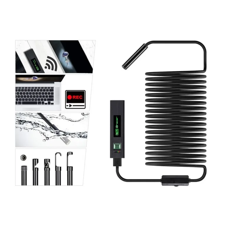 Tracer TRAKAM46628 70° vaatenurgaga IP67 veekindel tööstuslik endoskoop, 6 LED-i, 500 mAh aku, 4K video, konksu ja peegliga, arvutiühendusega