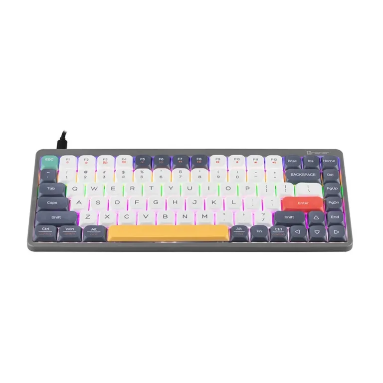 Tracer TRAKLA47279 valge mehaaniline QWERTY mänguklaviatuur RGB-taustvalgustuse ja numbriklahvistikuga, 1,5 m USB-kaabel