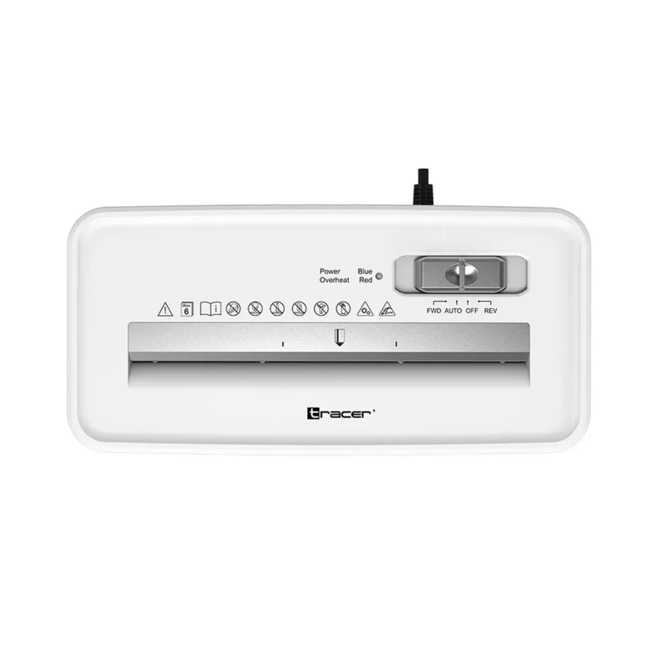 Tracer TRANIS47584 Razor 3 valge paberipurustaja, 6 lehte, 6 mm ribalõik, 10L prügikast, krediitkaartide hävitus – 6