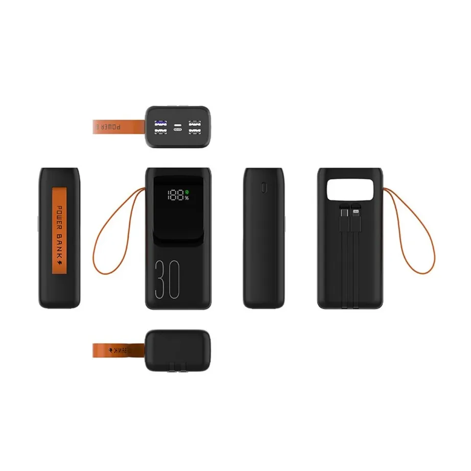 Tracer Vouge-3 TRABAT47369 30000 mAh must kiirlaadimisega akupank LCD-ekraaniga, 2x USB-A ja USB-C, taskulambiga - 6