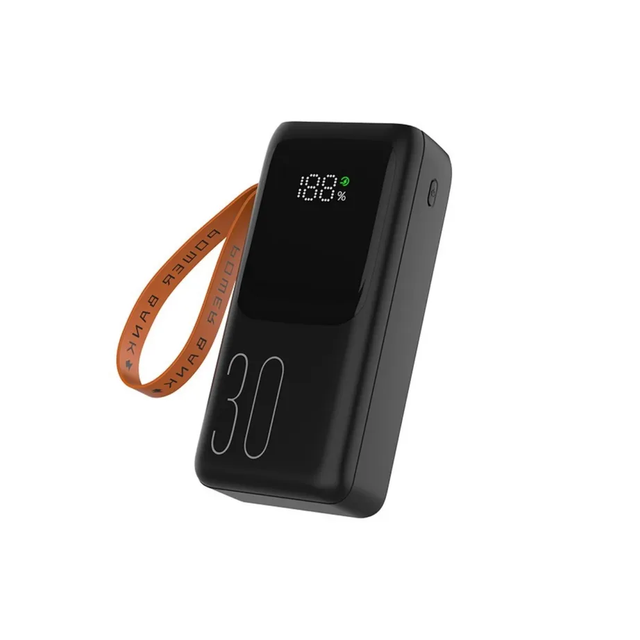 Tracer Vouge-3 TRABAT47369 30000 mAh must kiirlaadimisega akupank LCD-ekraaniga, 2x USB-A ja USB-C, taskulambiga