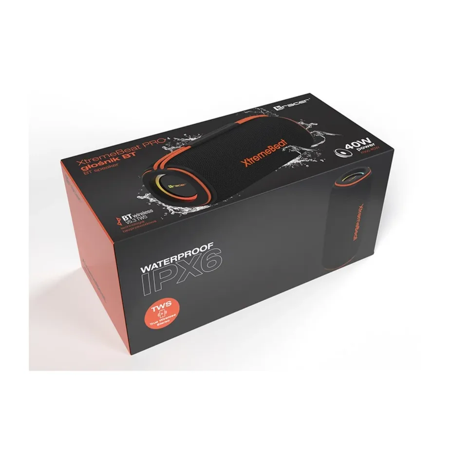 Tracer XtremeBeat Pro TRAGLO47543 40W must kaasaskantav Bluetooth 5.3 IPX6 stereo kõlar sisseehitatud mikrofoniga - 14