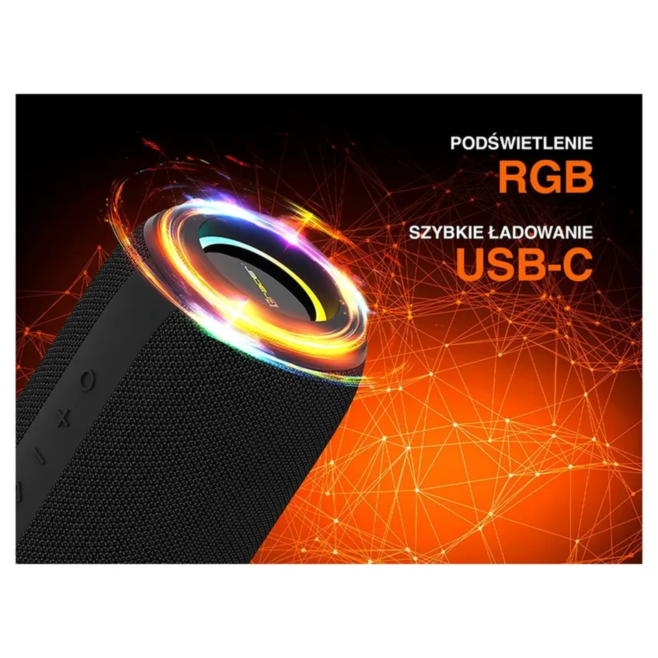 Tracer XtremeBeat Pro TRAGLO47543 40W must kaasaskantav Bluetooth 5.3 IPX6 stereo kõlar sisseehitatud mikrofoniga - 16