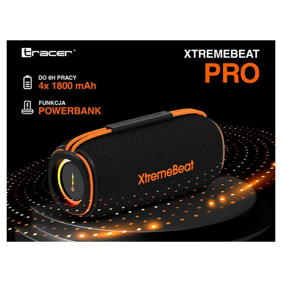 Tracer XtremeBeat Pro TRAGLO47543 40W must kaasaskantav Bluetooth 5.3 IPX6 stereo kõlar sisseehitatud mikrofoniga - 3