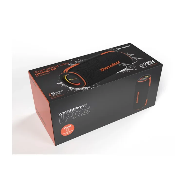 Tracer XtremeBeat Ultra TRAGLO47542 25 W IPX6 must kaasaskantav TWS Bluetooth 5.3 torukõlar mikrofoniga