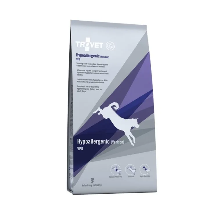TROVET Hypoallergenic VPD Venison 3 kg hirvelihaga kuivtoit toiduallergiaga täiskasvanud koertele