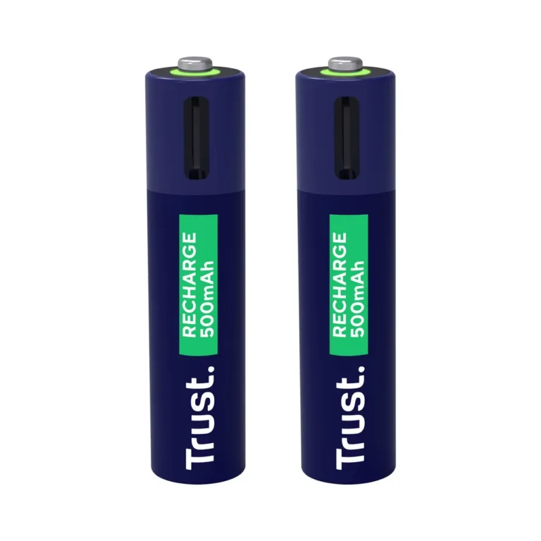 Trust 25585 2×AAA 500mAh sinine/roheline laetav aku USB-C-ga, 1h laadimine, 800 tsüklit
