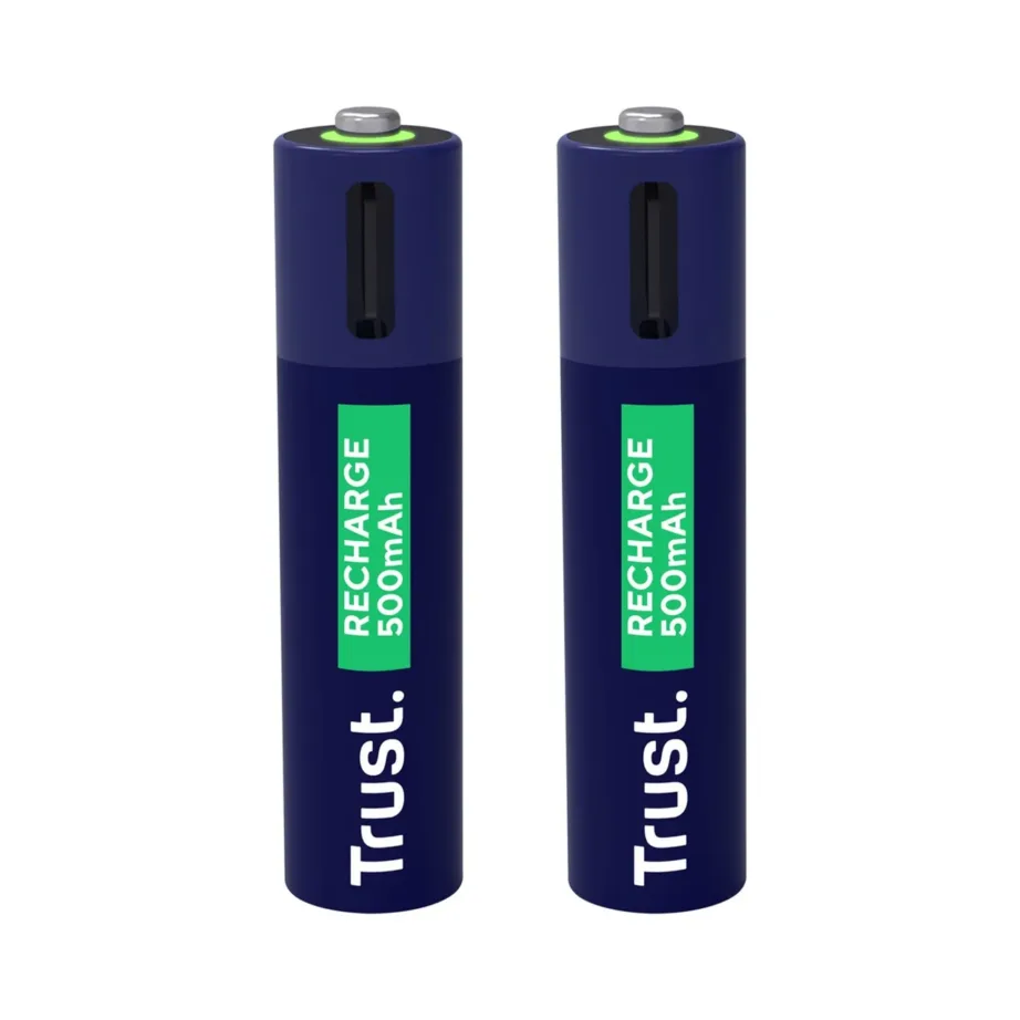 Trust 25585 2×AAA 500mAh sinine/roheline laetav aku USB-C-ga, 1h laadimine, 800 tsüklit – 4