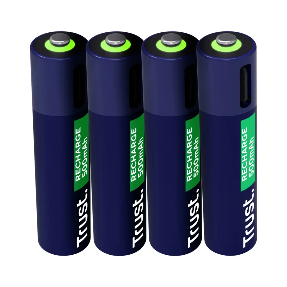 Trust 25671 4×AAA 500mAh laetavad patareid USB-C laadimisega, 1 h laadimisaeg, blisterpakendis – 2