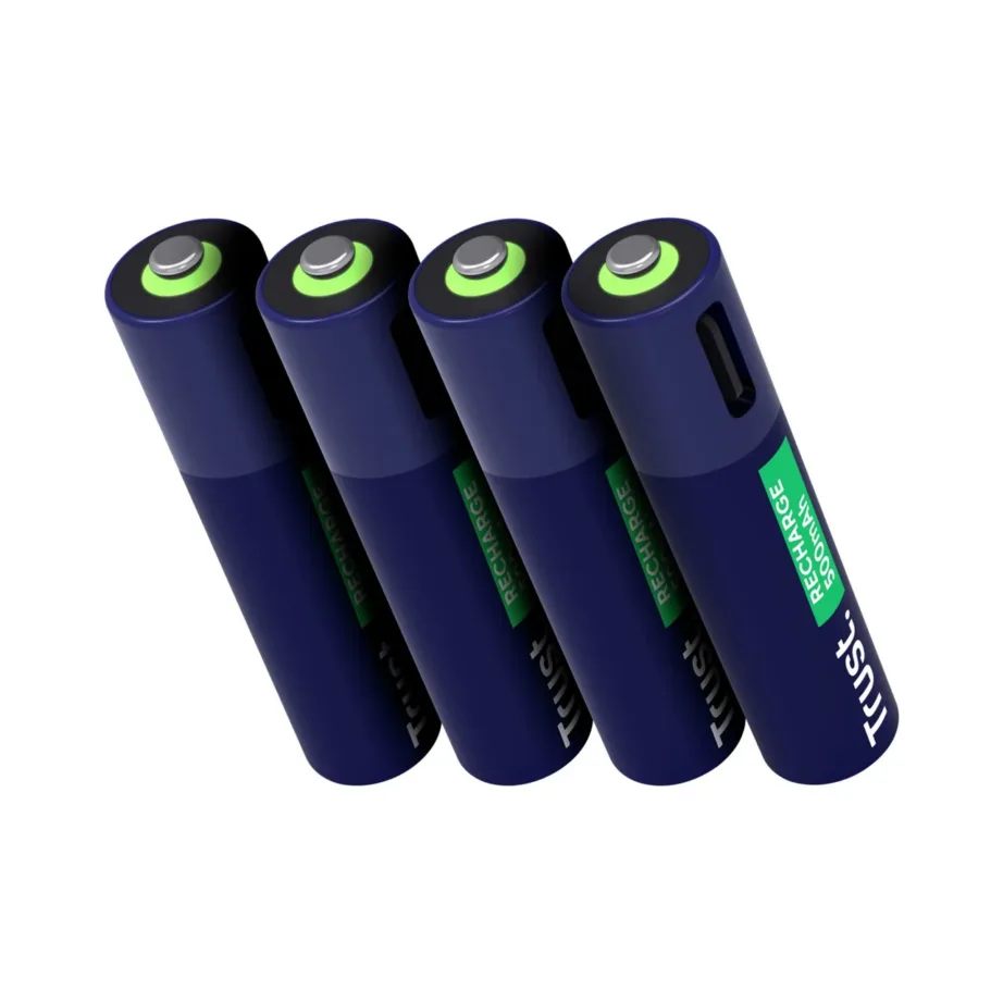 Trust 25671 4×AAA 500mAh laetavad patareid USB-C laadimisega, 1 h laadimisaeg, blisterpakendis – 4
