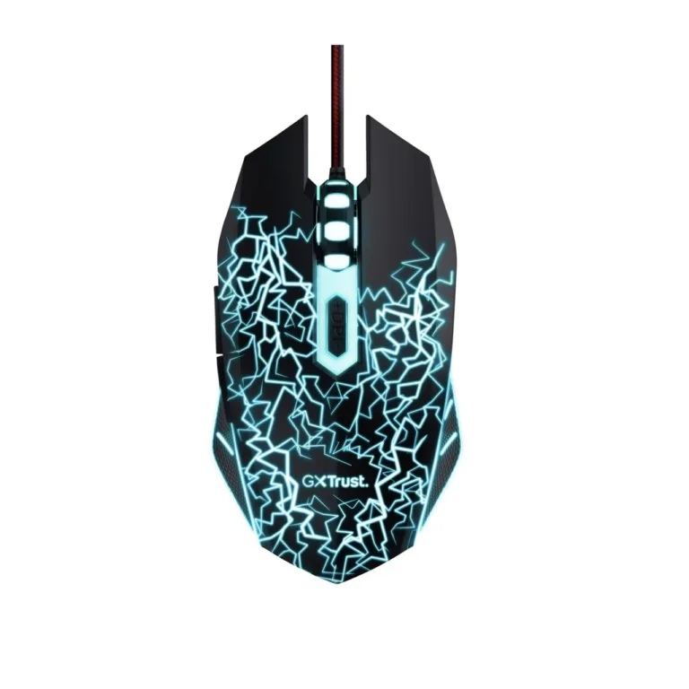 Trust GXT 105X Izza 4000 DPI must ambidextriline mängurihiir RGB-valgustusega, USB, 6 nuppu, 130x73x42 mm