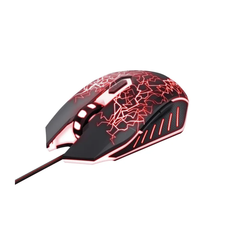 Trust GXT 105X Izza 4000 DPI must ambidextriline mängurihiir RGB-valgustusega, USB, 6 nuppu, 130x73x42 mm
