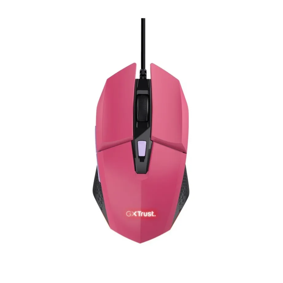 Trust GXT 109P Felox 6400 DPI 6-nupuline LED-valgustusega juhtmega mängurihiir, 131x70x42 mm, roosa, ABS, USB-A – 3