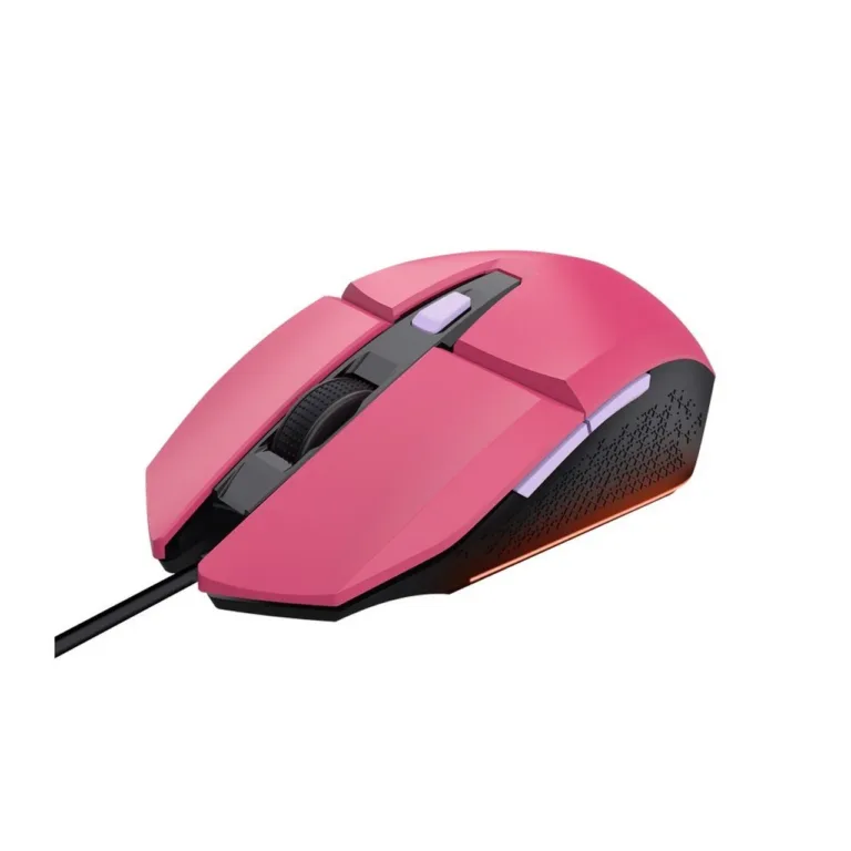 Trust GXT 109P Felox 6400 DPI 6-nupuline LED-valgustusega juhtmega mängurihiir, 131x70x42 mm, roosa, ABS, USB-A