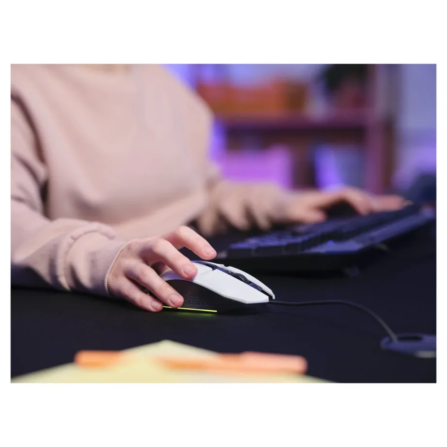 Trust GXT 109W Felox 6400 DPI valge optiline mängurihiir 6 programmeeritava nupu ja RGB-valgustusega, juhtmega USB, paremakäeline – 2