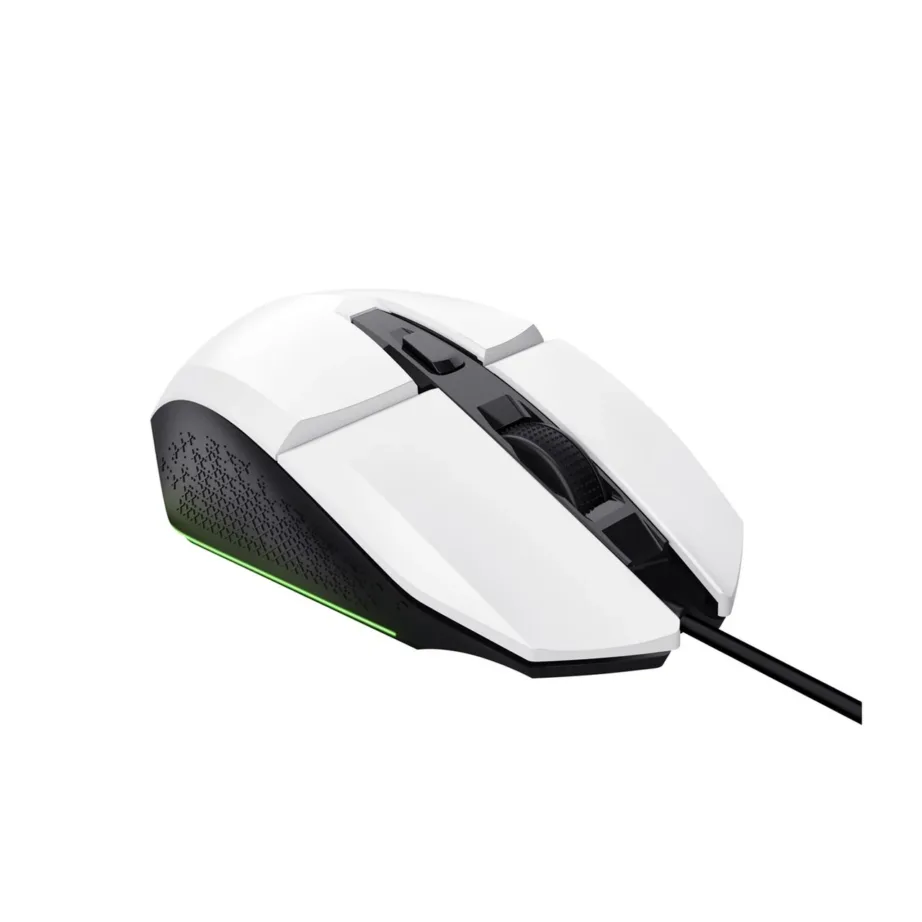 Trust GXT 109W Felox 6400 DPI valge optiline mängurihiir 6 programmeeritava nupu ja RGB-valgustusega, juhtmega USB, paremakäeline – 6