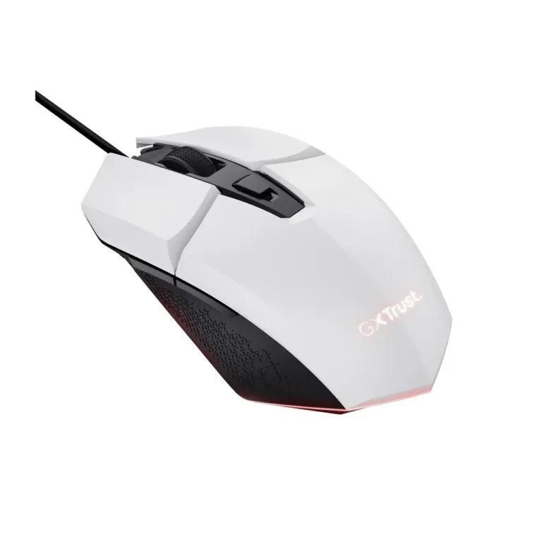 Trust GXT 109W Felox 6400 DPI valge optiline mängurihiir 6 programmeeritava nupu ja RGB-valgustusega, juhtmega USB, paremakäeline