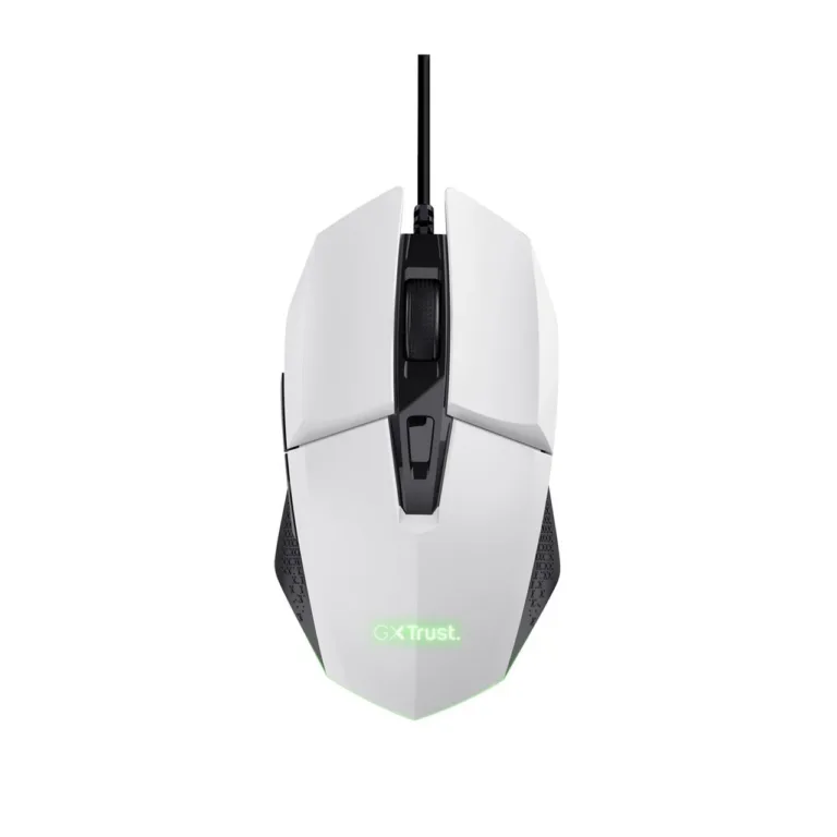 Trust GXT 109W Felox 6400 DPI valge optiline mängurihiir 6 programmeeritava nupu ja RGB-valgustusega, juhtmega USB, paremakäeline