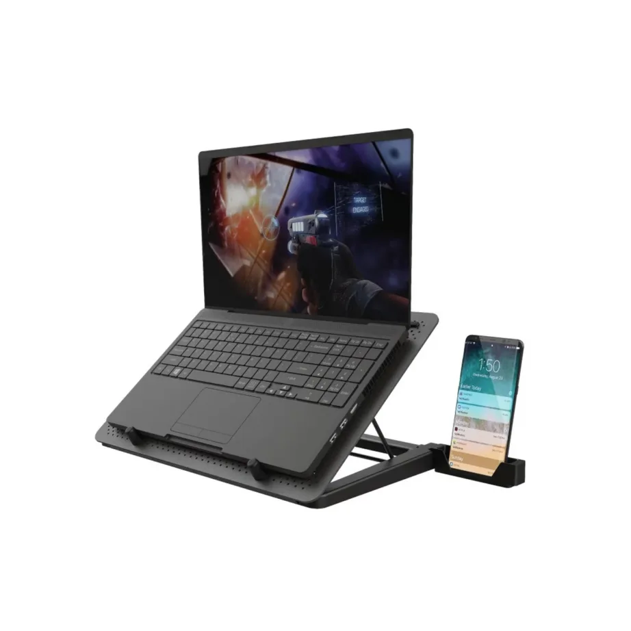 Trust GXT 1125 Quno 17″ alumiiniumist sülearvutialus viie ventilaatoriga, USB-toitega, must, 43,2 cm, reguleeritav – 8