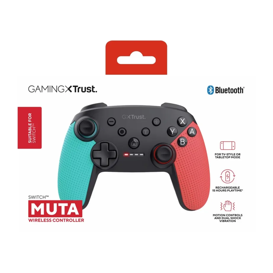 Trust GXT 1246B Muta 161 x 111 x 61 mm punane/sinine/must juhtmevaba Bluetooth mängupult Nintendo Switchi ja Switch Lite’i jaoks – 7