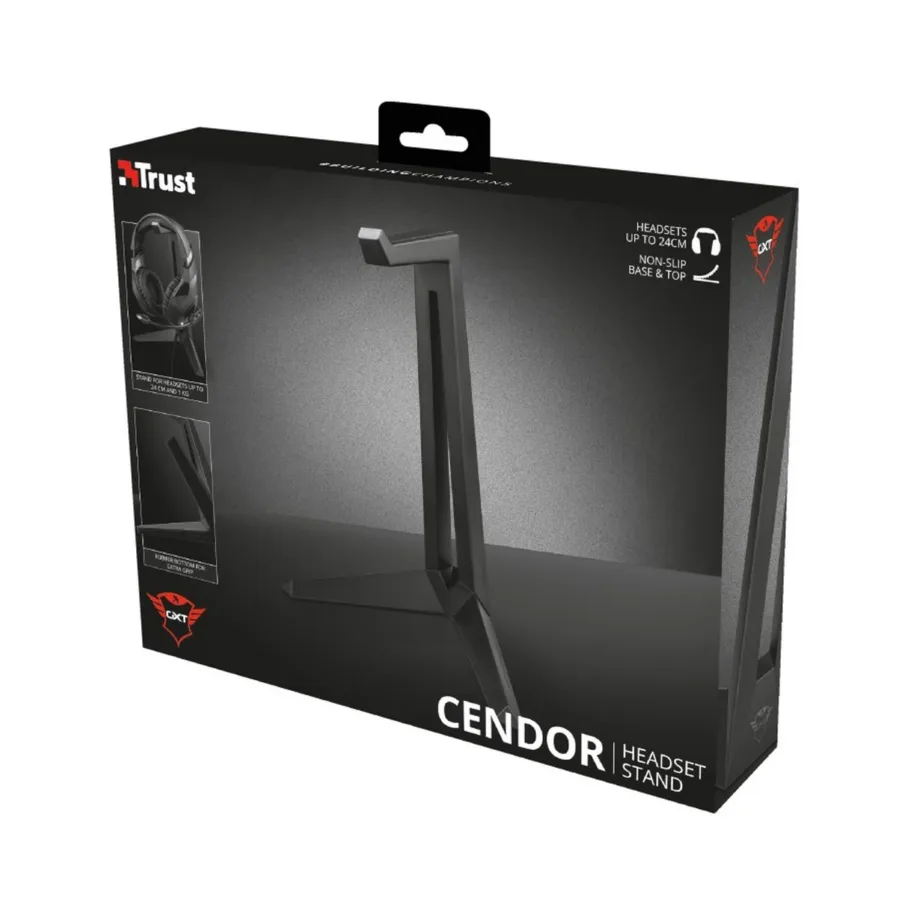 Trust GXT 260 Cendor 255 mm must kõrvaklappide hoidik, universaalne, plastik – 5