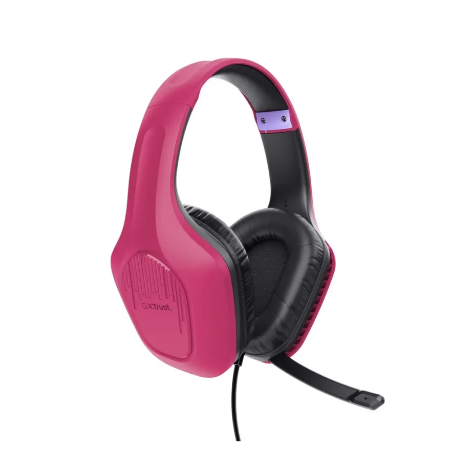 Trust GXT 415P Zirox Powerful Pink juhtmega 2 m mänguripeakomplekt ABS peavõruga, 50 mm neodüüm-draiverid, kokkupandava mikrofoniga – 2