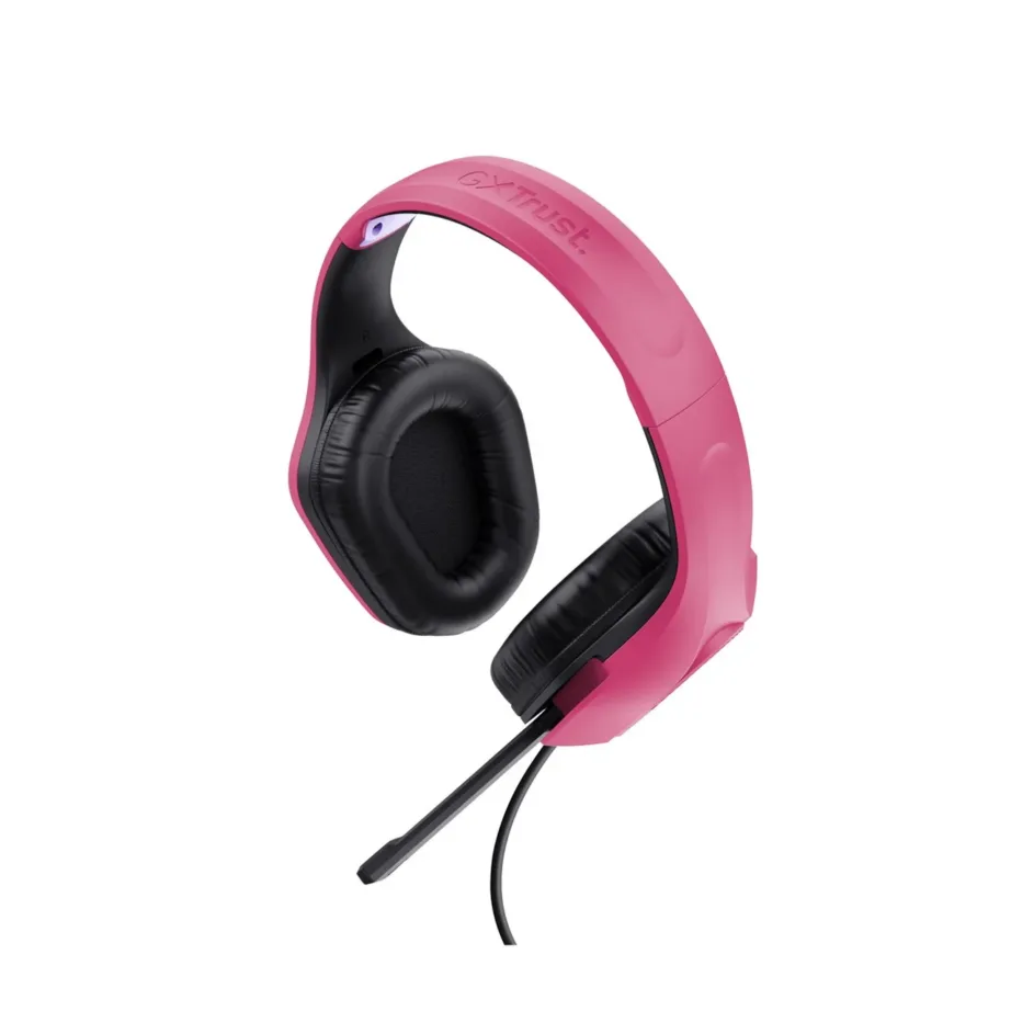 Trust GXT 415P Zirox Powerful Pink juhtmega 2 m mänguripeakomplekt ABS peavõruga, 50 mm neodüüm-draiverid, kokkupandava mikrofoniga – 4
